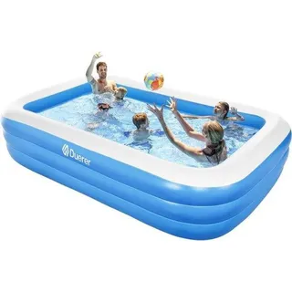 Famanu Aufblasbares Familienbecken – Rechteckig, 305 cm x 182 cm x 56 cm