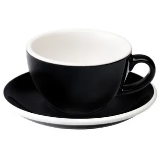 Cappuccino-Tasse mit Untertasse Loveramics Egg Black, 200 ml