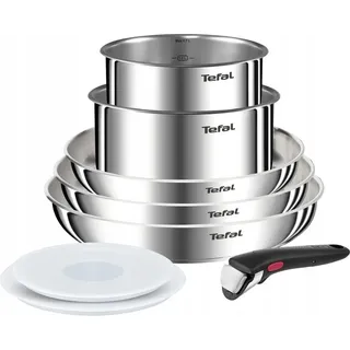 Topfset Tefal Emotion L8968S04 Edelstahl 8-teilig mit abnehmbarer Griff - Silber