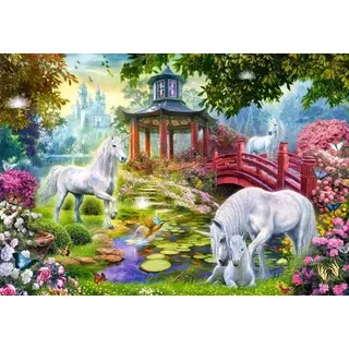 alles-meine.de GmbH Mini - Puzzle 120 Teile - Einhorn Motiv - Kinderpuzzle Minipuzzles/Castorland Einhörner Kinder - Mitgebsel/Preis für Kindergeburtstag - Mädchen