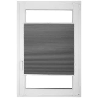 RENA Wabenplissee Thermo Plissee ohne Bohren Verdunklungsplissee Blickdicht Fenster Balkonfenster Balkontür Verdunkelung Sonnenschutz Innen Sichtschutz Hitzeschutz Graphit 80x200 cm
