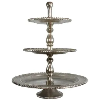 colourliving Etagere groß 54x66, Deko Etagere 3 stöckige Etageren aus Metall, Aluminium, viel Platz für harmonische Arrangements und kreative Gestaltung silberfarben