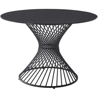 Ambia Home Esstisch, Schwarz, Metall, Glas, rund, rund, 110x76x110 cm, Esszimmer, Tische, Esstische, Glastische
