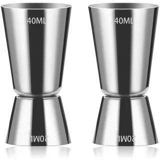 Cocktailmessbecher Cocktail Doppelmass Skala, 2 Stück Cocktail Messbecher Barmaß, Cocktail Dual Spirit Measure Cup, Geeignet für Bars und Wohnungen (20/40ml)