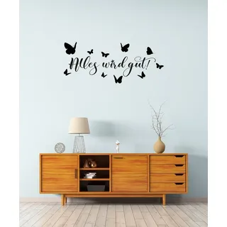 OTTO home Wandtattoo Alles wird gut - Schmetterlinge (1 St), Wandaufkleber, selbstklebend, rückstandslos abziehbar schwarz