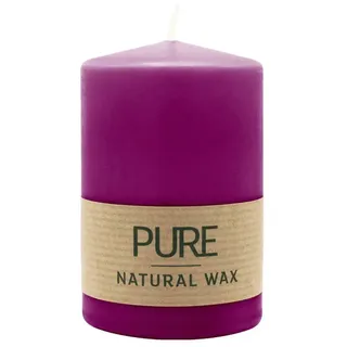 PURE NATURAL WAX, Erika, Stumpenkerze, WENZEL, 90/60 mm, Brenndauer ca. 26h, 100% plastikfrei