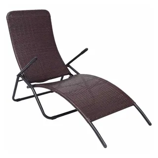 vidaXL Sonnenliege 147 x 61 x 95 cm braun klappbar