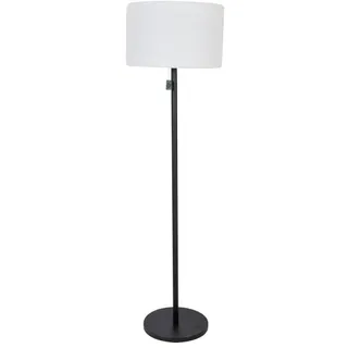 SOLAR LED STEHLEUCHTE 150CM OUTDOOR Ø ca. 40 cm Stange schwarz Lampenschirm weiß