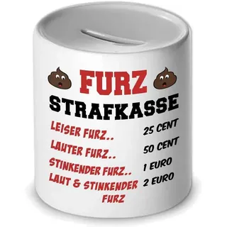 Herzbotschaft Spardose Furzdose Strafkasse Zahle eine Strafe fürs Furzen Sparbüchse Furzkasse, Lustige Sparschwein Geschenkidee für Freunde, Familie, Büro
