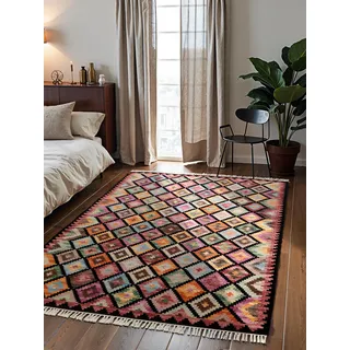 HANSE HOME Kelim Zara Wollteppich 120 x 170 cm Schwarz