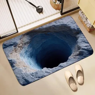 Generisch Badematte rutschfest | 3D-Visual-Abyss-Teppich | Badezimmer-Teppich Bad-Vorleger Waschbar Aus Samt | Duschvorleger Für Dusche, Badewannen, WC Deko | Dunkelgrau - 40x60cm/50x80cm