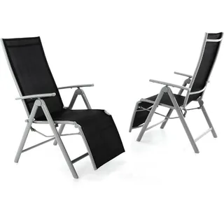 VCM Sonnenliege 59 x 113 x 74 cm Schwarz