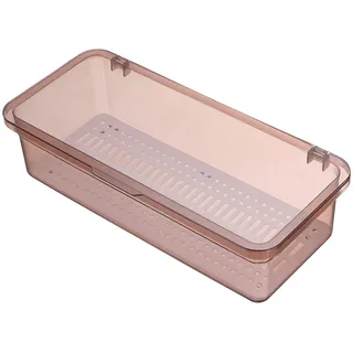 Besteckkasten Mit Deckel Besteckkoffer Leer Besteck Organizer Küche Utensilien Besteckschubladen Organizer für Schubladen Entwässerung Besteckbehälter Besteckeinsatz Besteckbox (One Size)
