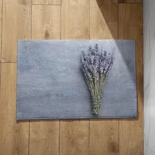 Isdreem Schmutzfangmatte Vorzelt Lustige Fussmatte Innen Lavendel Fußmatte Haustür Fussmatte Zuhause rutschfeste, Leichte Dekorationsmatten Aus Plüschbaumwolle, 40x60cm