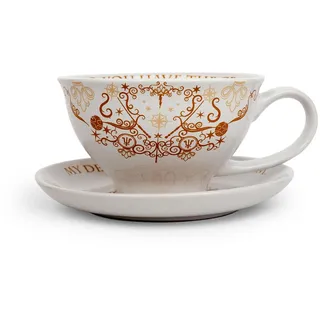 Harry Potter Grim Keramik-Teetasse und Untertasse-Set, 340 ml, offizielles Sammelstück, Hogwarts-Themen-Geschenk für 1 Person
