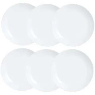 Luminarc Diwali Dessertteller 19cm Weiß Opal 6er Set Geschirr Teller