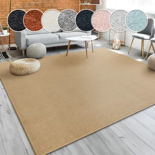 Paco Home Porto 890 Kurzflorteppich 140 x 200 cm Gold/Beige