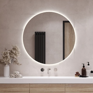 Tulup Spiegel Runden Ø 50 cm Rund Glass Groß Badezimmerspiegel Wandspiegel Dekoration Glass - Neutral weiß