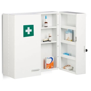 relaxdays Medizinschrank Abschließbarer Medizinschrank weiß