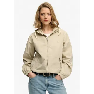 Superdry Damen, WASHED TWILL Jacke mit Kapuze peyote beige, 38 - 38