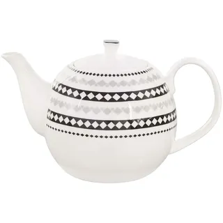 Buchensee Porzellan Kanne 1,5 Liter. Elegante Teekanne/Kaffeekanne aus Fine Bone China mit stilvollem Rautendekor etc.