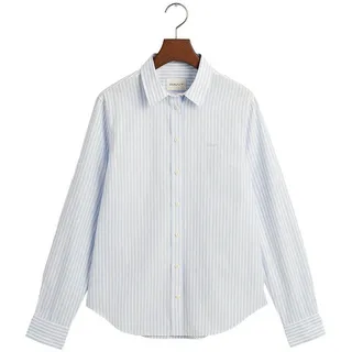 Gant Hemdbluse REG POPLIN STRIPED SHIRT mit einer kleinen Logostickerei auf der Brust blau 40