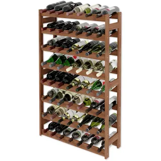Lenmar, Weinregal aus Holz für Flaschen, Natur, RW-1, Wein, Flaschenregal, Kellerregal, Regale, Flaschenhalter (Braun, RW-1-56, 118 x 72,5 x 25, 7 liegen, 56 Flaschen)
