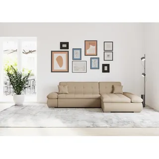 DOMO collection Eckcouch Kunstleder 3-Sitzer Braun