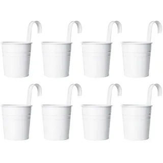 Buhdjfnke Hängender Blumentopf, Metall, Eiseneimer, Blumentopf für Geländer, Garten, Dekorativer Blumenständer, zum Aufhängen, Hängetopf, Einfach zu Verwenden ()