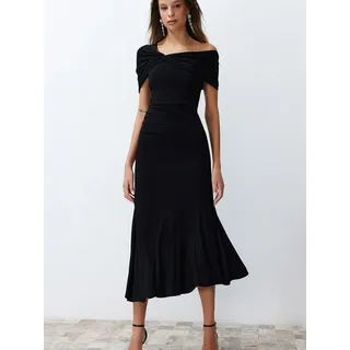 Trendyol Cocktailkleid (1-tlg) Drapiert/gerafft schwarz 38