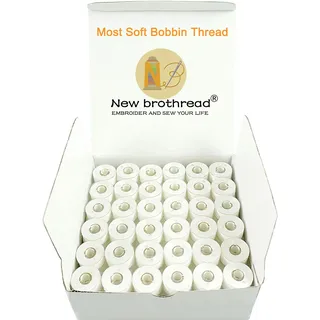 New brothread 144pcs Weiß 60S/2 (90WT) Bobbin Thread Vorgewickelten Spulen Unterfaden Kunststoff Größe A SA156 für Stickerei und Nähmaschine Brother/Babylock/Janome/Singer/Kenmore Stickgarn Nähgarn