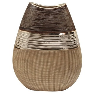 GILDE Dekovase Keramik flache Vase "Bradora" VE 2 (BxHxL) 20,5 cm x 25,5 cm x 10, Vase Tischvase Dekovase dekorative Vase Dekoartikel bunt