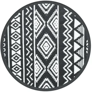 vidaXL Outdoor-Teppich ARAKIL Schwarz Ø120 cm PP