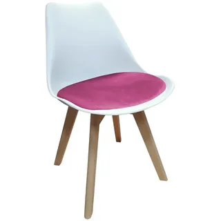 Design-Stühle mit Kunststoffschale und Samt-Sitzki Skandinavischer Look für