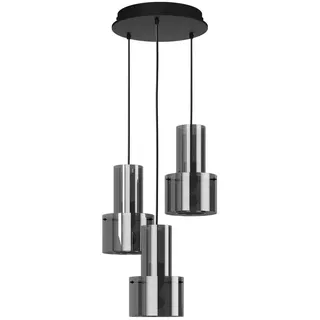 Dieter Knoll Hängeleuchte Eos, Dunkelgrau, Metall, Glas, Uni,Uni, rund,rund, 150 cm, RoHS, CE, Lampen & Leuchten, Innenbeleuchtung, Leuchten nach Räumen, Esstischlampen