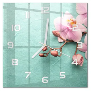 Glas Wanduhr 30x30 cm - Wanduhr - lautlose Wanduhr - ohne Ticken - geräuschloses Uhrwerk - schleichende Zeiger - moderne Uhr - Design Uhr - Wohnzi... - Rosa