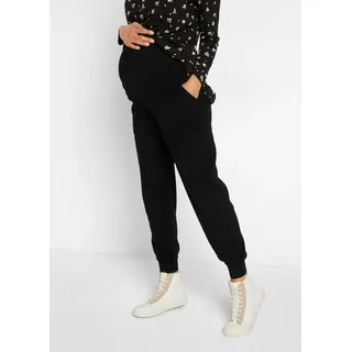 Umstandshose BONPRIX "Umstandshose aus weichem Strick", Damen, Gr. 36/38 (S), N-Gr, schwarz, Obermaterial: 50% Viskose, 26% Polyamid, 24% Polyester, loose fit, Hosen, aus weichem Strickmaterial, mit elastischen Rippbündchen am Saum