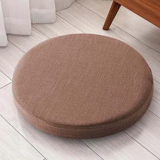 Waigg Kii Runde Stuhl-Sitzkissen, 45 x 45/50 x 50 cm, Esszimmerstuhlkissen, waschbare Sitzkissen für drinnen und draußen, Haus und Garten (50 x 50 x 5 cm, braun)