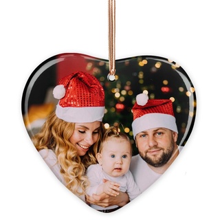 Personalisierte Weihnachtskugeln für Familie mit Foto, Weihnachtskugeln mit Namen und Foto, Keramik Weihnachtskugeln, Personalisierte Geschenke für Opa, Oma, Papa und Mama...