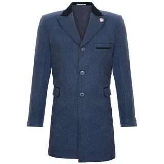 TruClothing Herren 3/4 Lange Wolle Crombie Mantel Jacke Peaky Blinders Schlank Mantel - 38