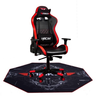 Hyrican Gaming-Stuhl Striker "Code Red XL" ergonomischer Gamingstuhl, Schreibtischstuhl (Set), inklusive Bodenschutzmatte 1100x1100x2mm rot|schwarz