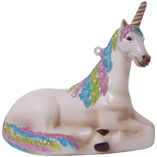 Krebs Glas Lauscha Einhorn liegend 9cm
