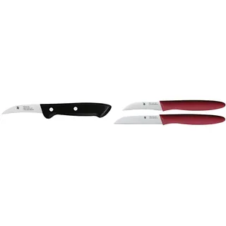 WMF Classic Line Schälmesser 16 cm, Spezialklingenstahl, Kunststoffgriff, Klinge 6 cm & Messerset 2-teilig, mit Schälmesser, Gemüsemesser, Spezialklingenstahl, Griffe aus Kunststoff, rot