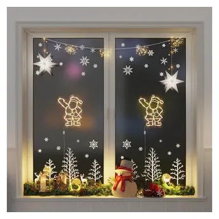 vidaXL Weihnachtsmann-Silhouette 2 Stk 35 LEDs weiß