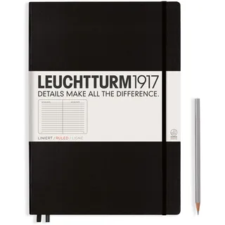 Leuchtturm1917 Notizbuch Master (A4+), 233 Seiten, liniert schwarz