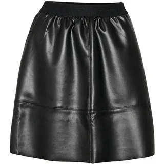KAFFE Damen, Kunstleder, A-Länge, elastische Taille, A-Linie Skirt, Black Deep, 42 - 40