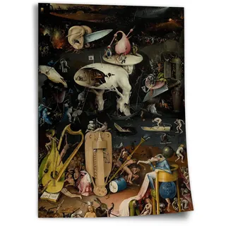 Printistico Poster Hieronymus Bosch - Der Garten der Lüste (1490/1510) - Rechte Tafel Kunstdruck ohne Rahmen, Wandbild - A4, A3, A2, A1, A0, XXL - Wohnzimmer, Schlafzimmer, Küche, Deko