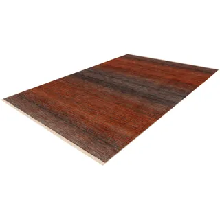 Teppich OBSESSION "My Laos 468" Teppiche Gr. B/L: 200 cm x 285 cm, 9 mm, 1 St., rot (coral) Fransenteppich Esszimmerteppiche moderner Farbverlauf, meliert, mit Fransen, auch als Läufer