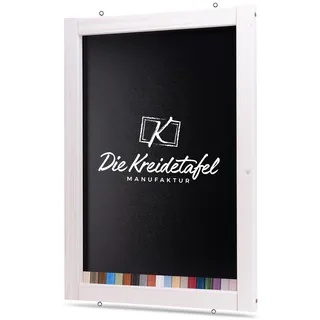 Rustikale Tafel Kreidetafel Wandtafel Küchentafel mit Holzrahmen zur Beschriftung mit Kreide im Landhausstil in verschiedenen Größen und Farben (Weiß, 60x120cm)