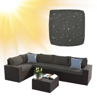 SYLC Draußen Bezüge Für Gartenpolster Wasserabweisende Rattan Sitzkissenbezug Mit Reißverschluss Terrasse Auflagen überwürfe Hussen Für L-Form/Ecke (1 Stück 60×60×10 cm,Dark Grey)